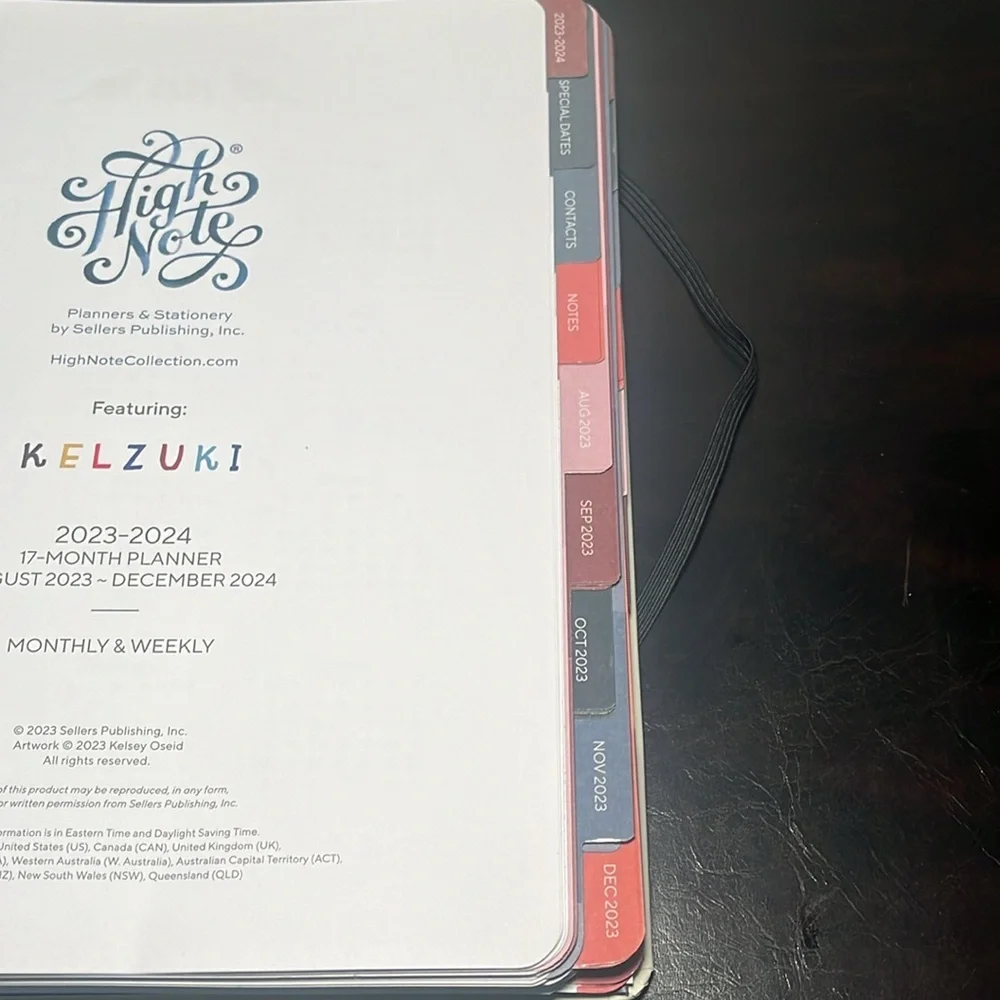 High Notes 17 month Deluxe Hardcover Planner